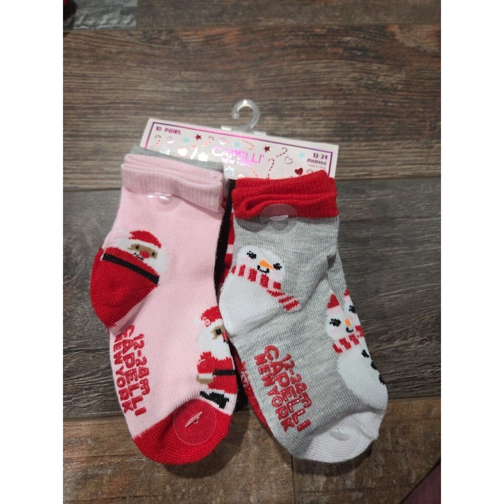10 Pair CAPELLI CHRISTMAS SOCKS 12-24M NWT B10
